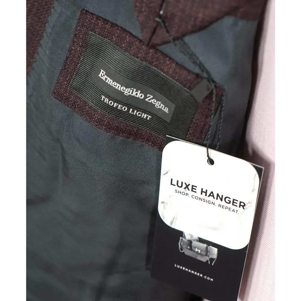 $3,290 ZEGNA - Burgundy Crosshatch 